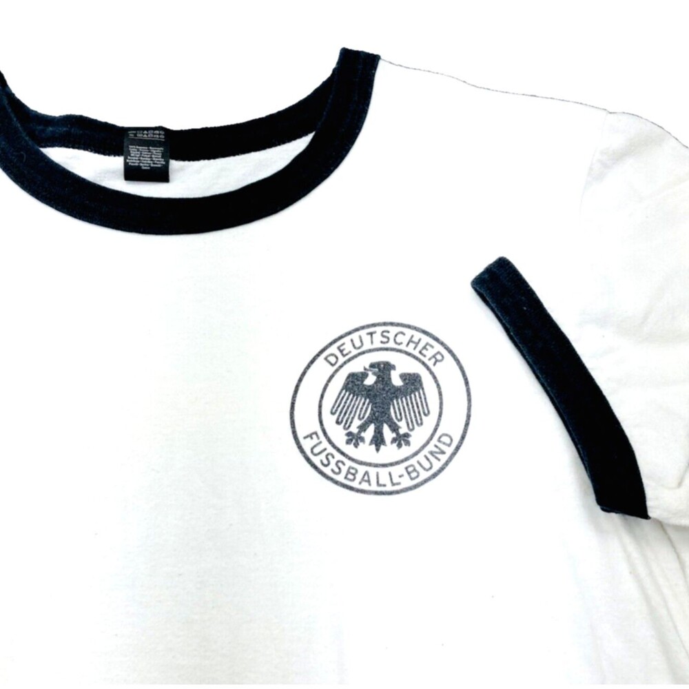 Deutscher Germany Soccer T-Shirt Fussball Anvil Ringer S Men M Women White Black